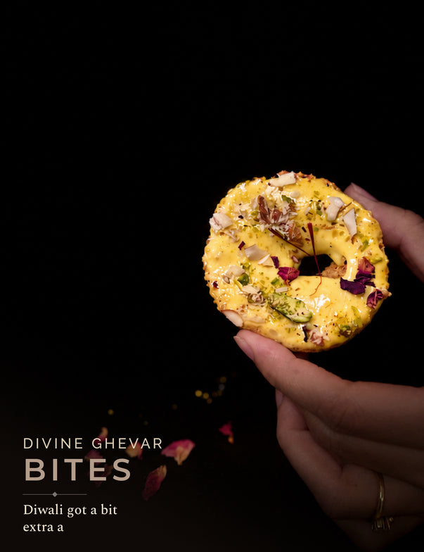 Divine Ghevar Bites – 4 Mini Malai Ghevar for Diwali