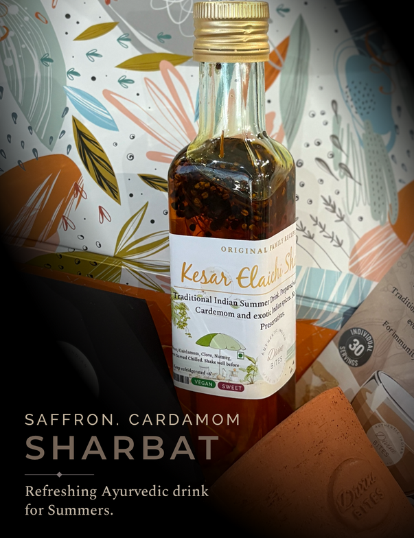 Kesar Sharbat | Saffron Cardamom Syrup | Premium Natural Mixer for Mocktails & Summer Drinks