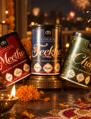Diwali Cookies & Nuts Gift Box | Festive Aluminum Tins